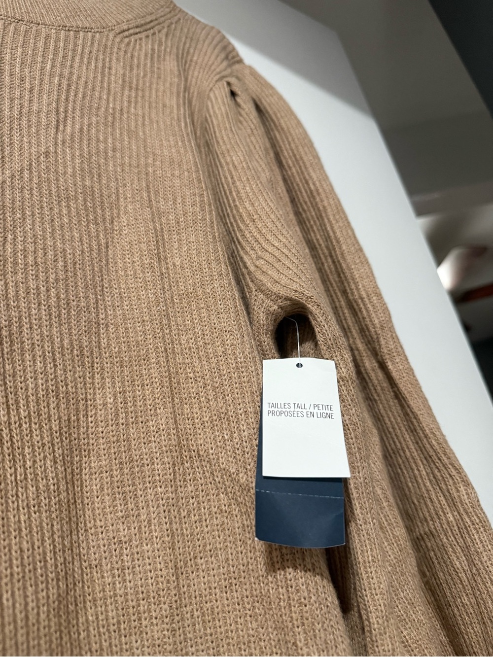 Abercrombie & Fitch Camel Crewneck Ribbed Sweater
